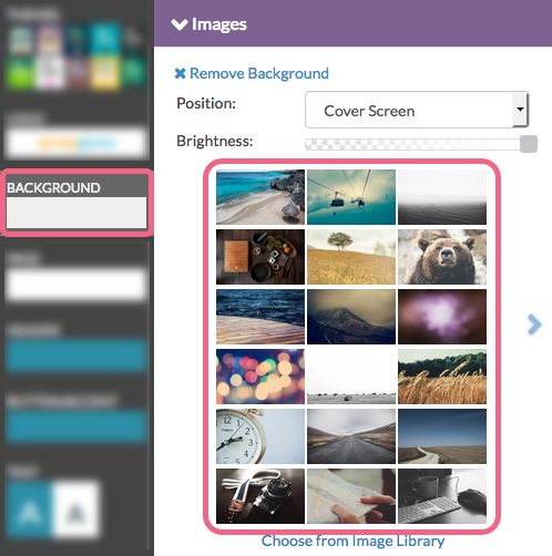 Choose Background Image from Library