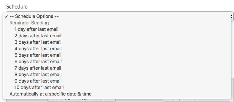 Reminder Message Scheduling Options