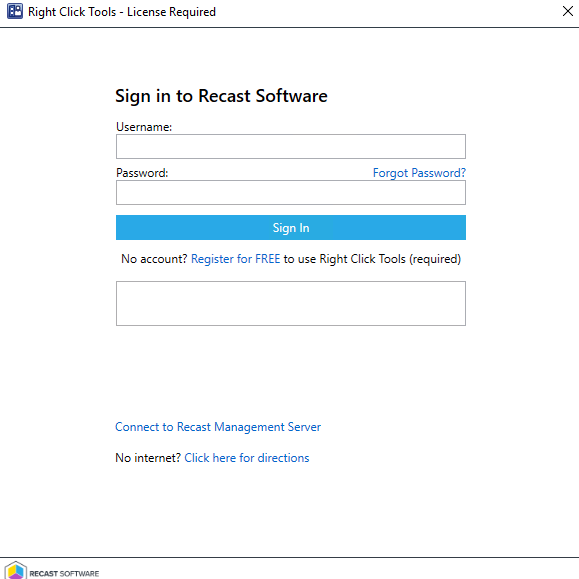 Right Click Tools licensing workflow start